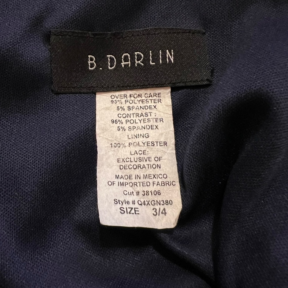 B. Darlin Navy Cut Out Midriff Sleeveless Skater Dress Size 3 / 4 (Juniors) - Picture 5 of 6
